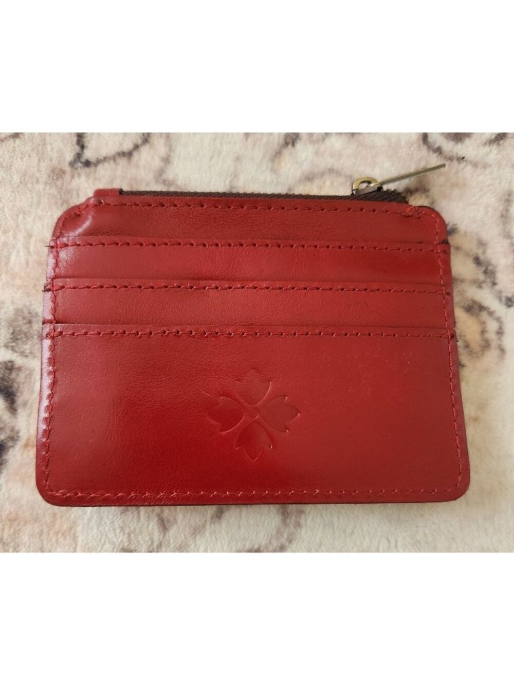 Patricia Nash Red Cassis Leather ID Credit Card RFID Protection